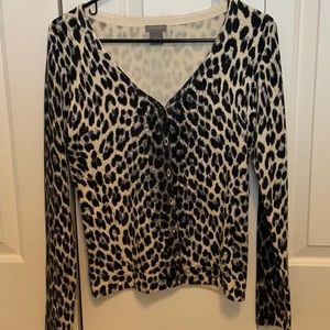 Ann Taylor sweater. Blue animal print